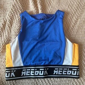 Reebok Vibrant Blue and Yellow Athletic Crop Top